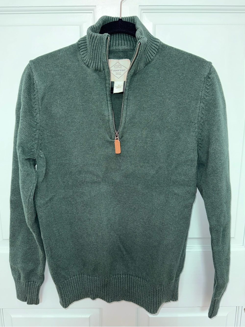 St. John’s Bay Men's Half-Zip Sweater - Forest Green